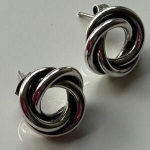 Elegant Silver Knot Earrings